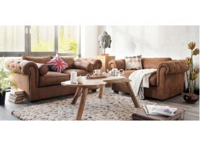 Chesterfield Sofagarnitur 3+2 Couch Polster Set Sofas Couchen Neu Sofa Leder